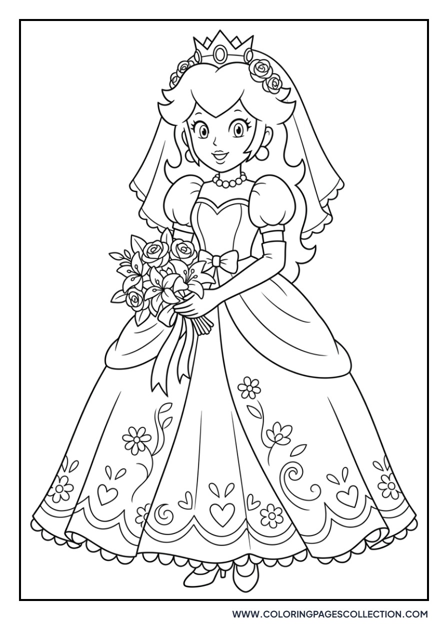 Peach in Wedding Gown