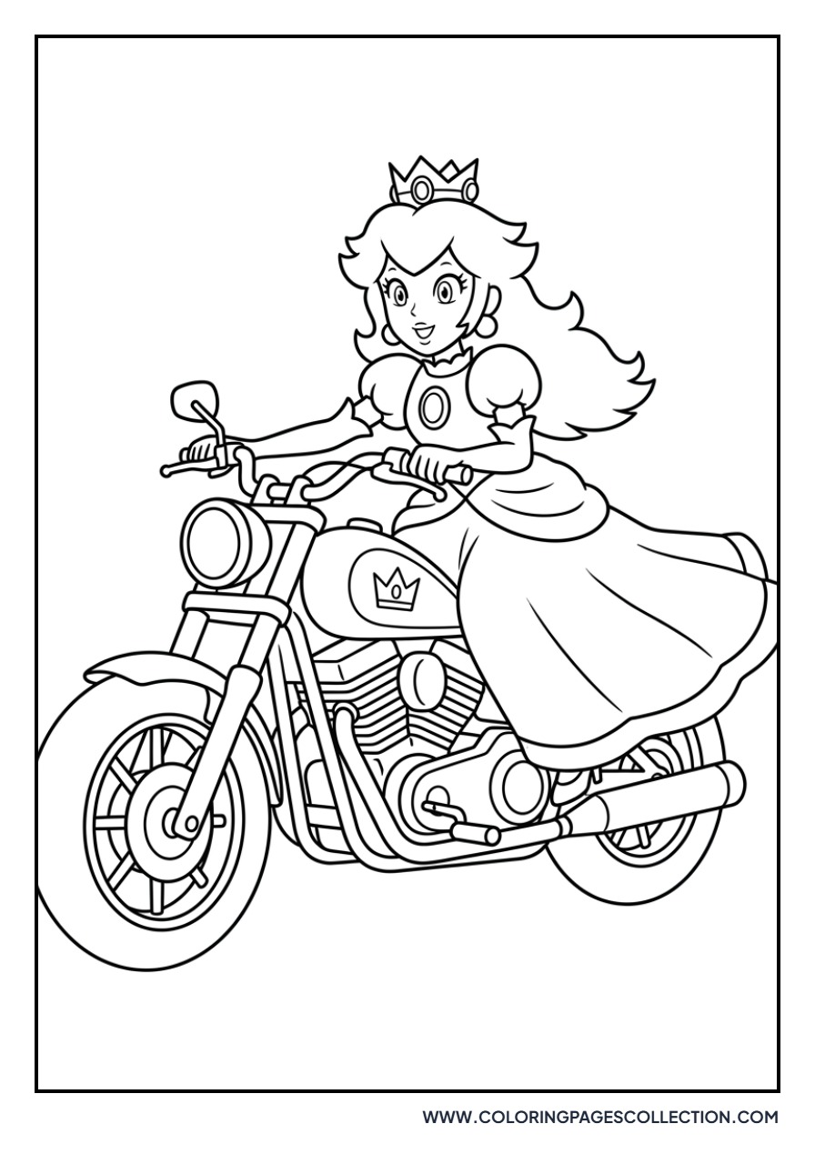 Peach on a Motorcycle