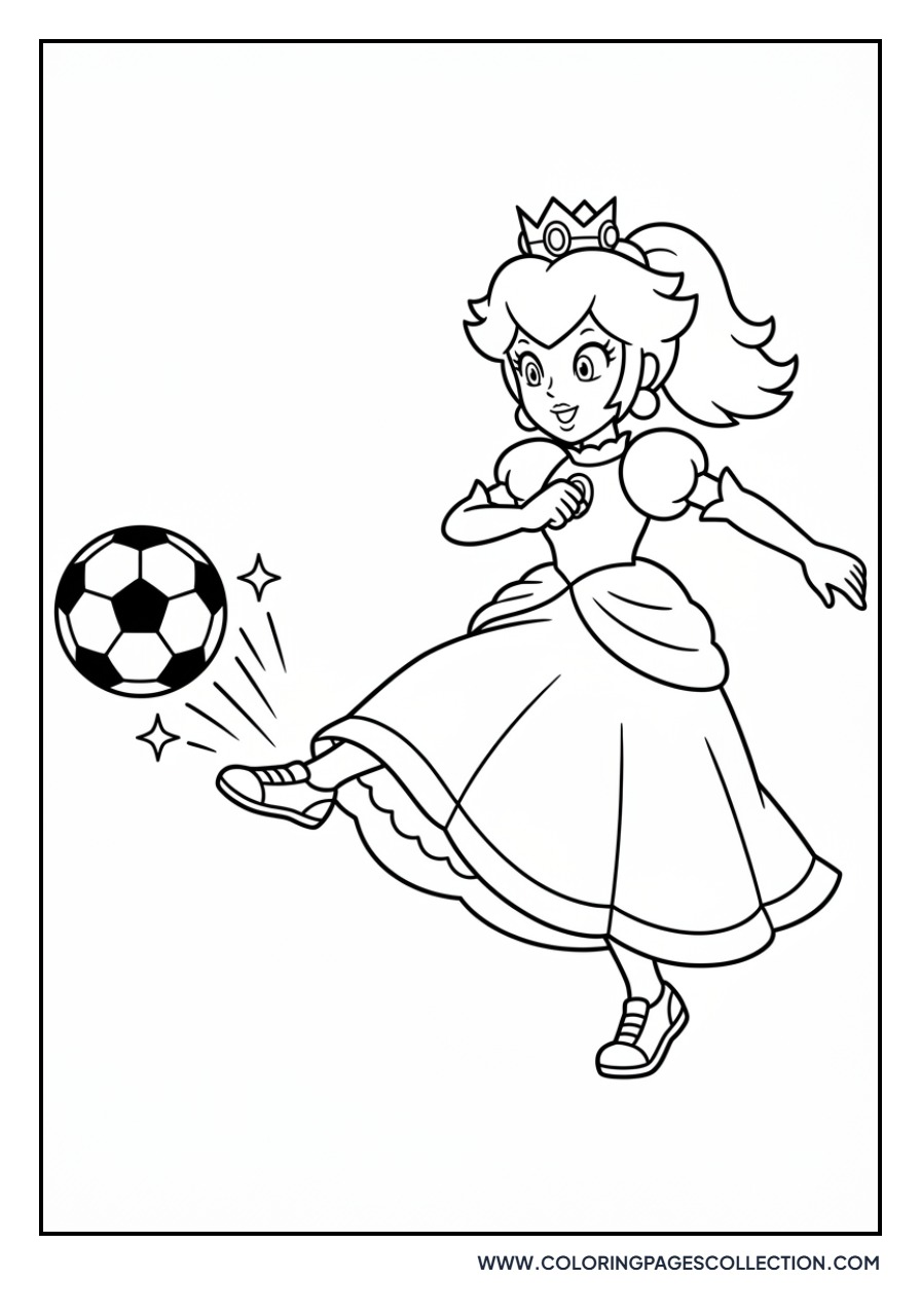 Peach Playing Soccer