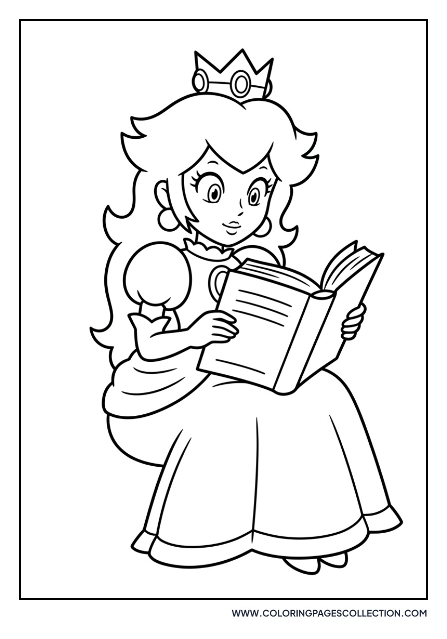Peach Reading a Book