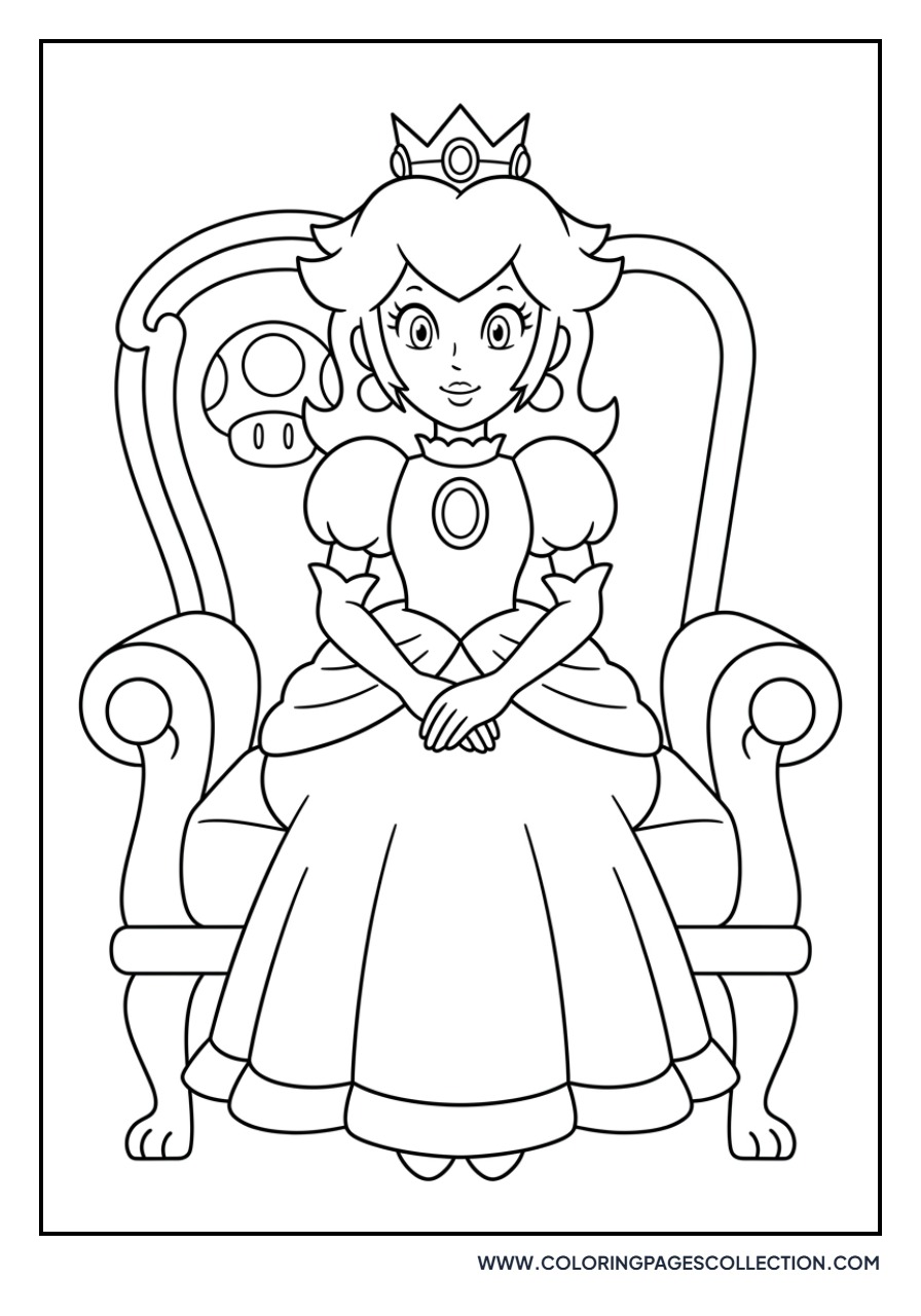 Peach Sitting on Throne