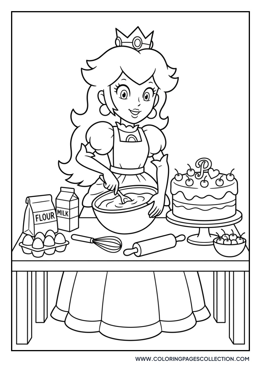 Princess Peach Baking