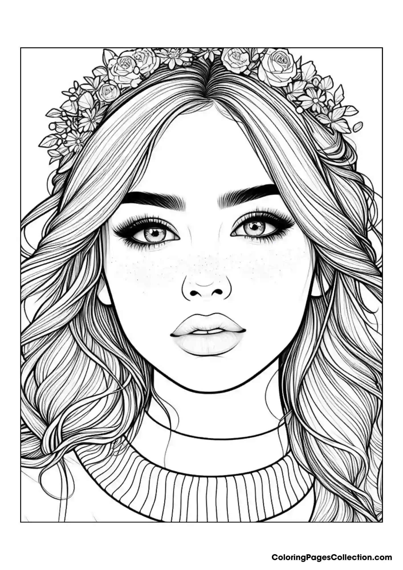 Face Realistic Girl Coloring Pages