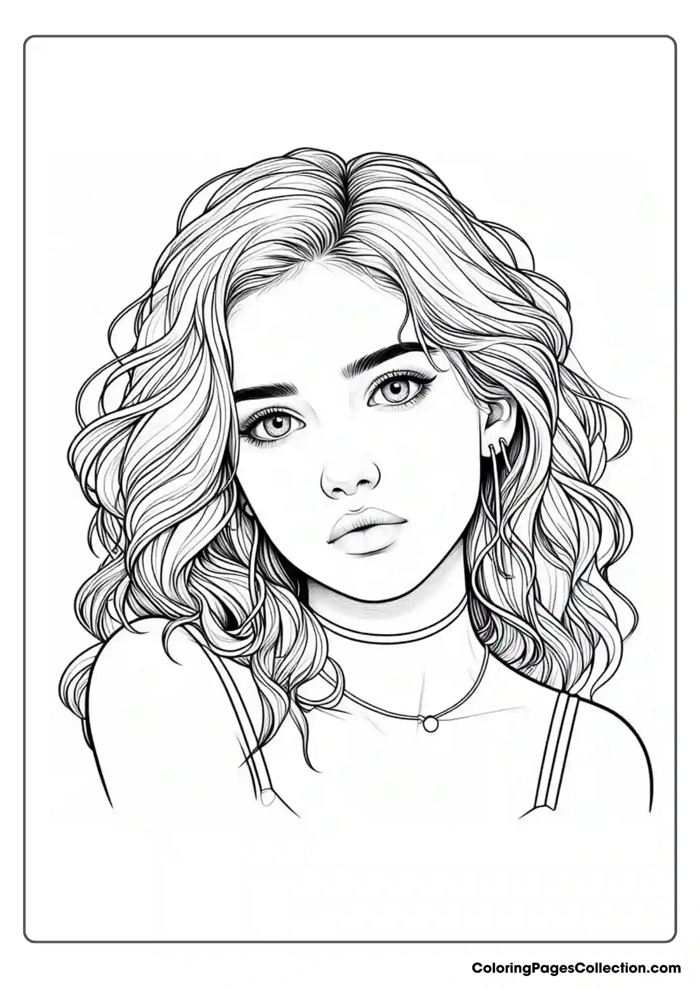 Face Realistic Girl Coloring Pages