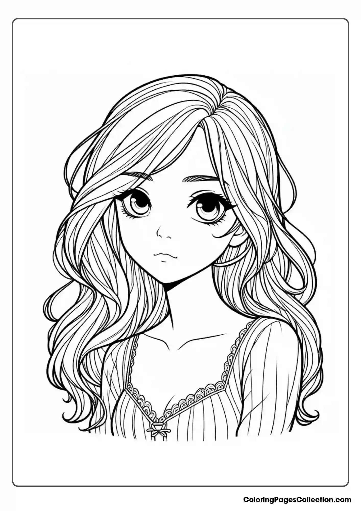 Face Realistic Girl Coloring Pages