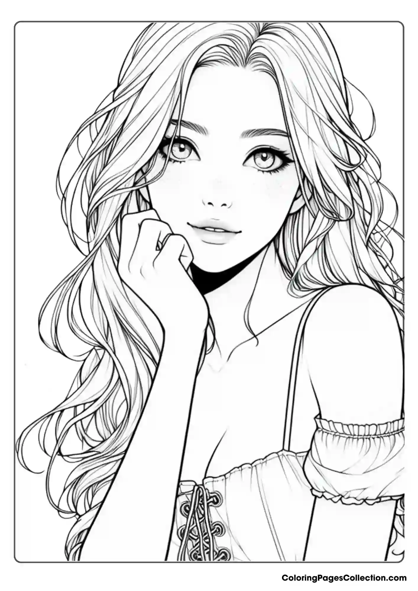 Face Realistic Girl Coloring Pages