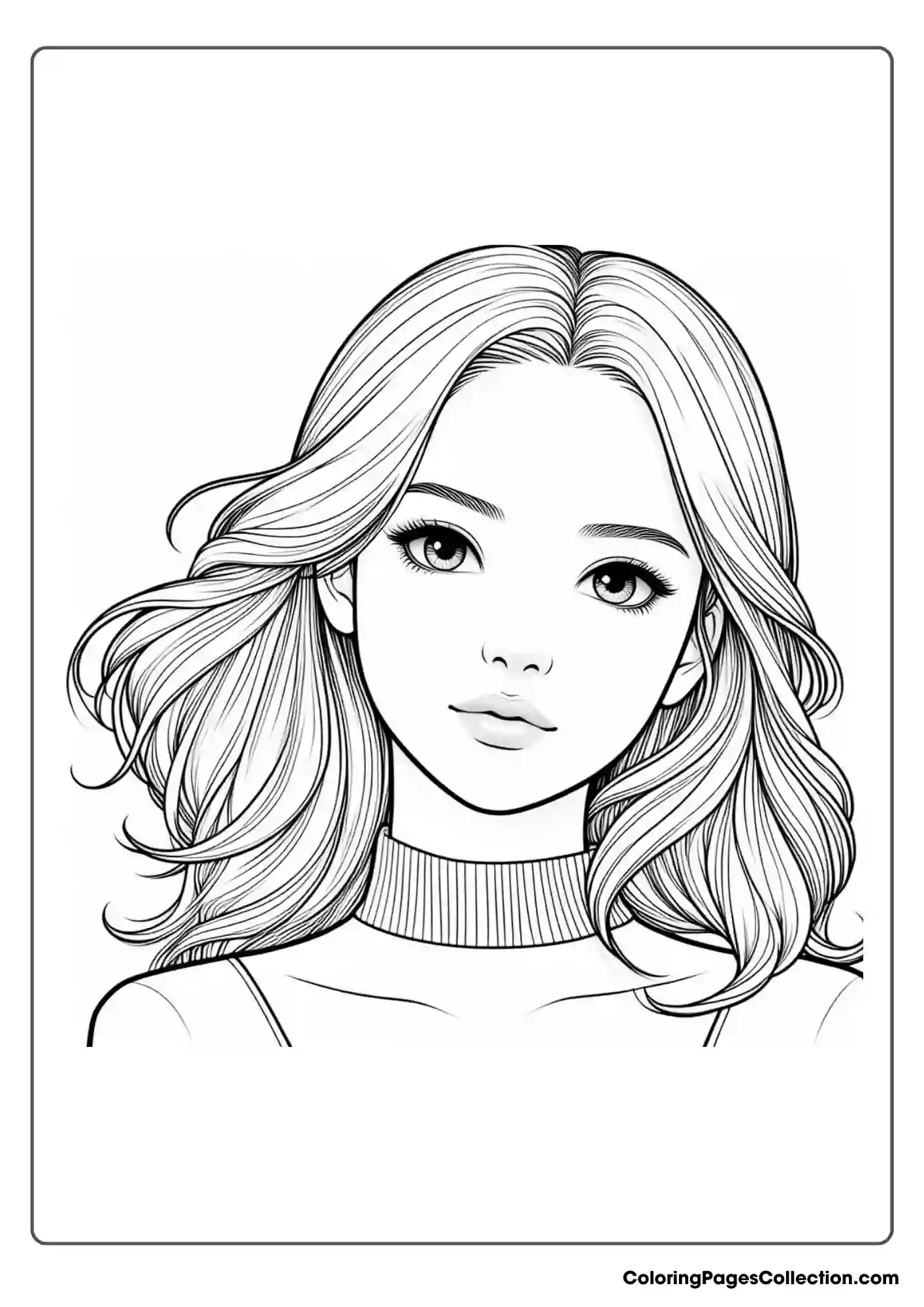 Face Realistic Girl Coloring Pages