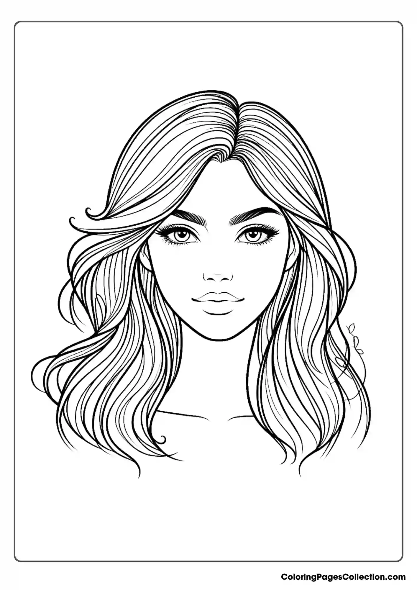 Face Realistic Girl Coloring Pages