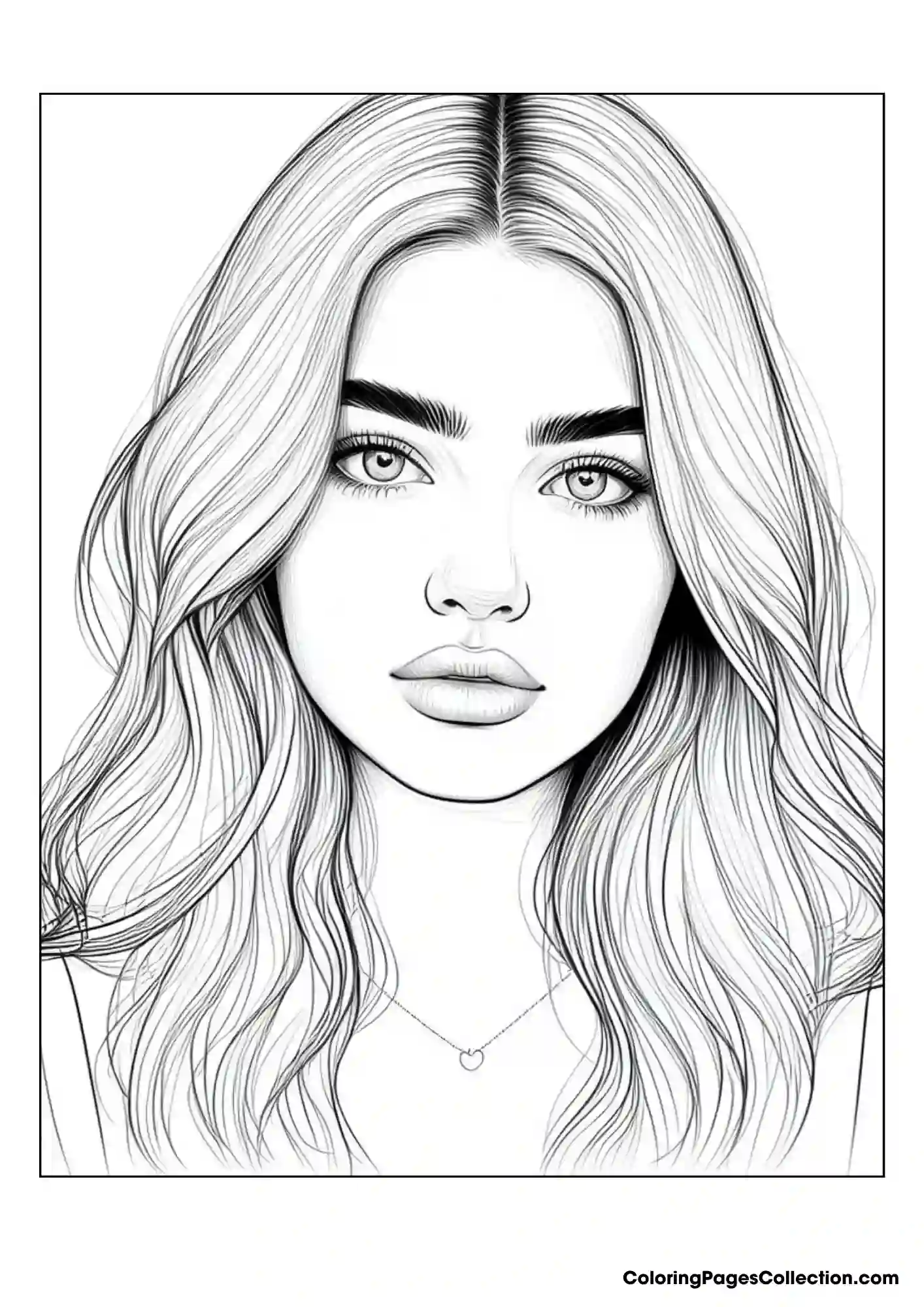Face Realistic Girl Coloring Pages