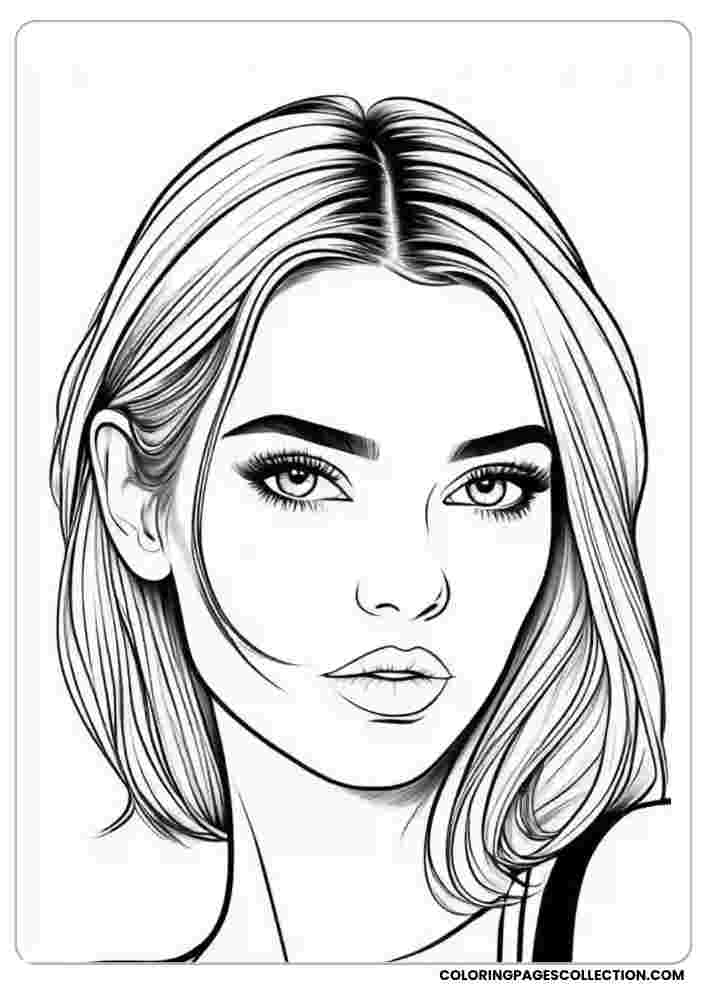 Realistic Girl Coloring Pages Printable