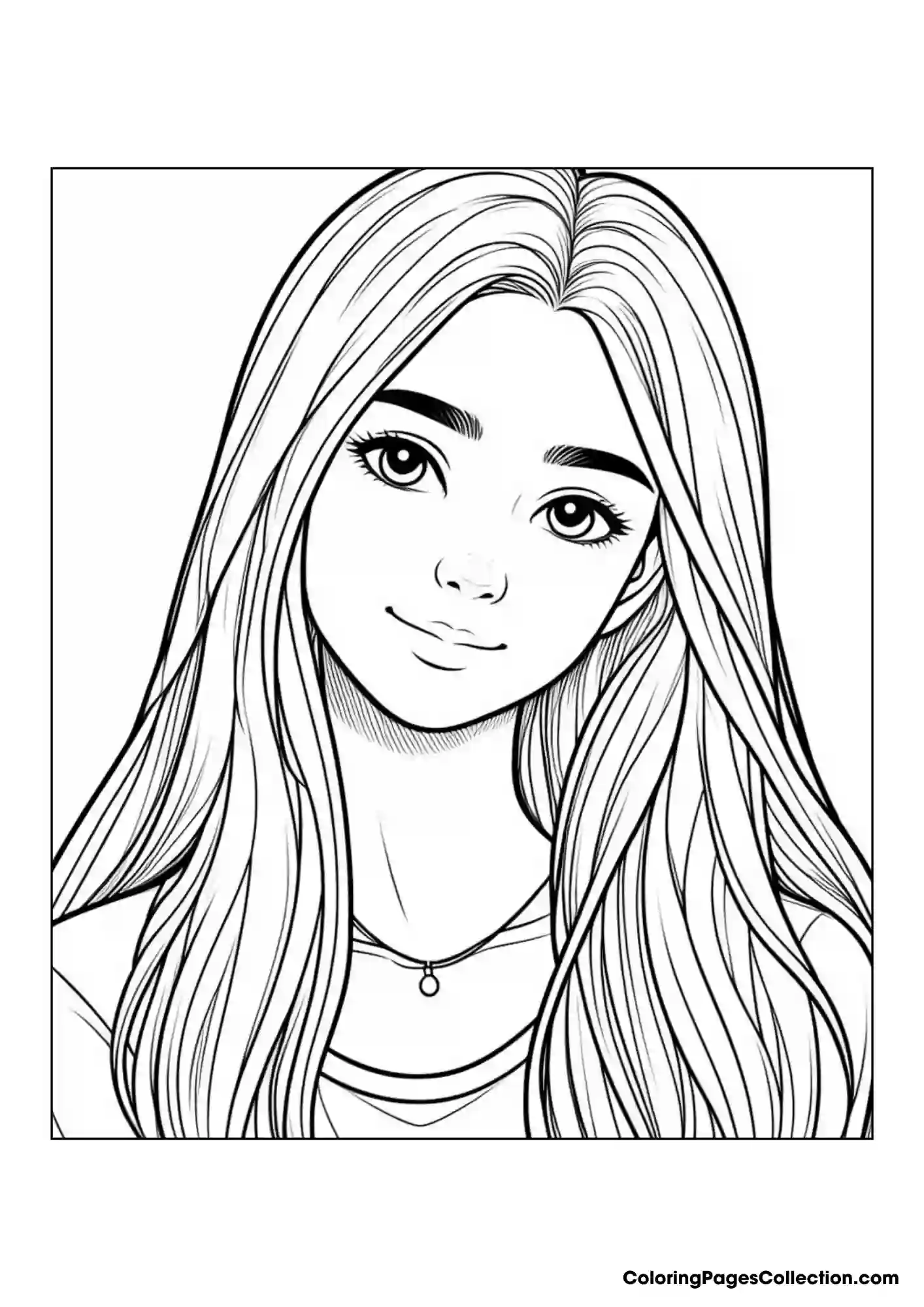 Face Realistic Girl Coloring Pages