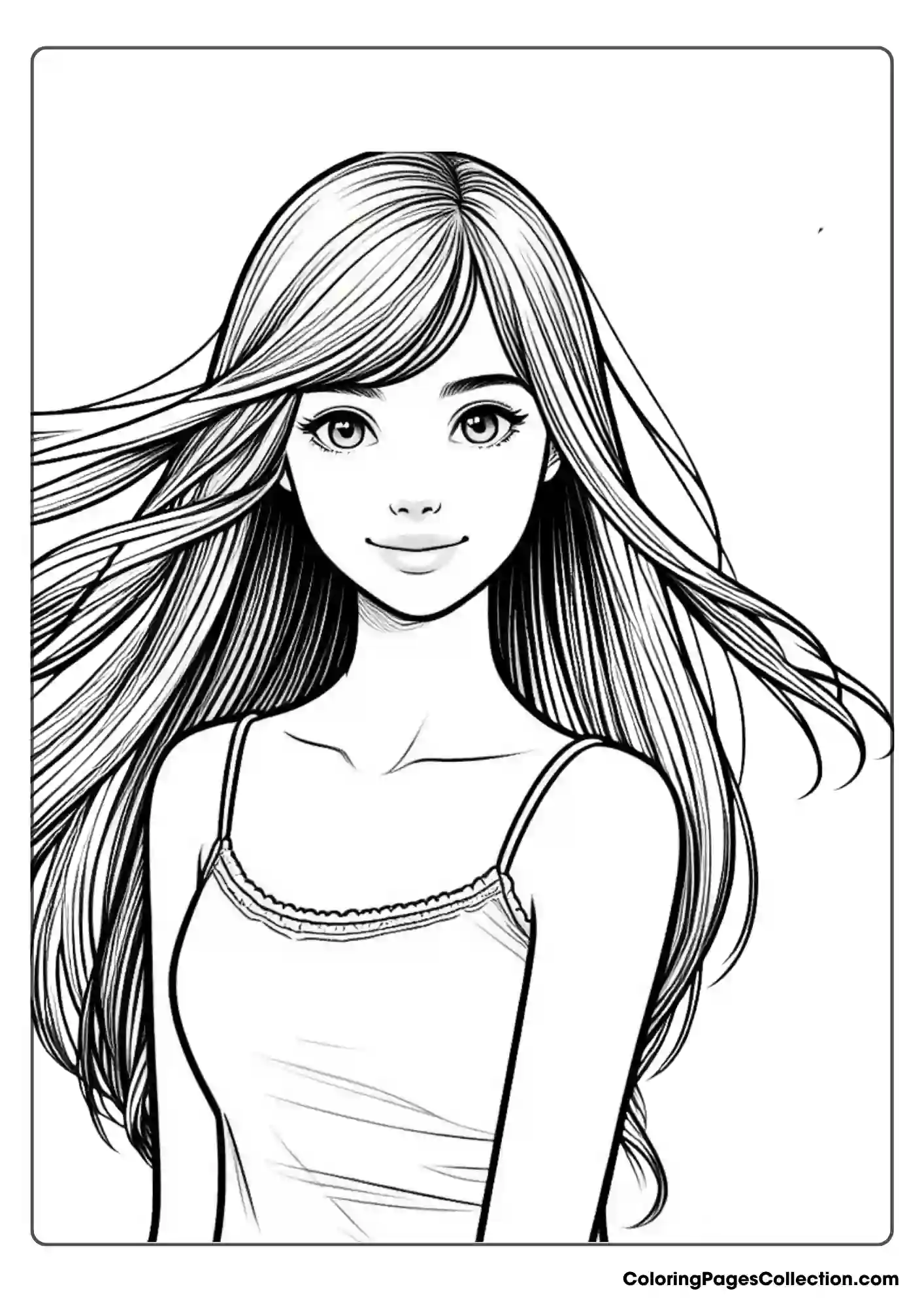 Face Realistic Girl Coloring Pages Free Printable Download PDF