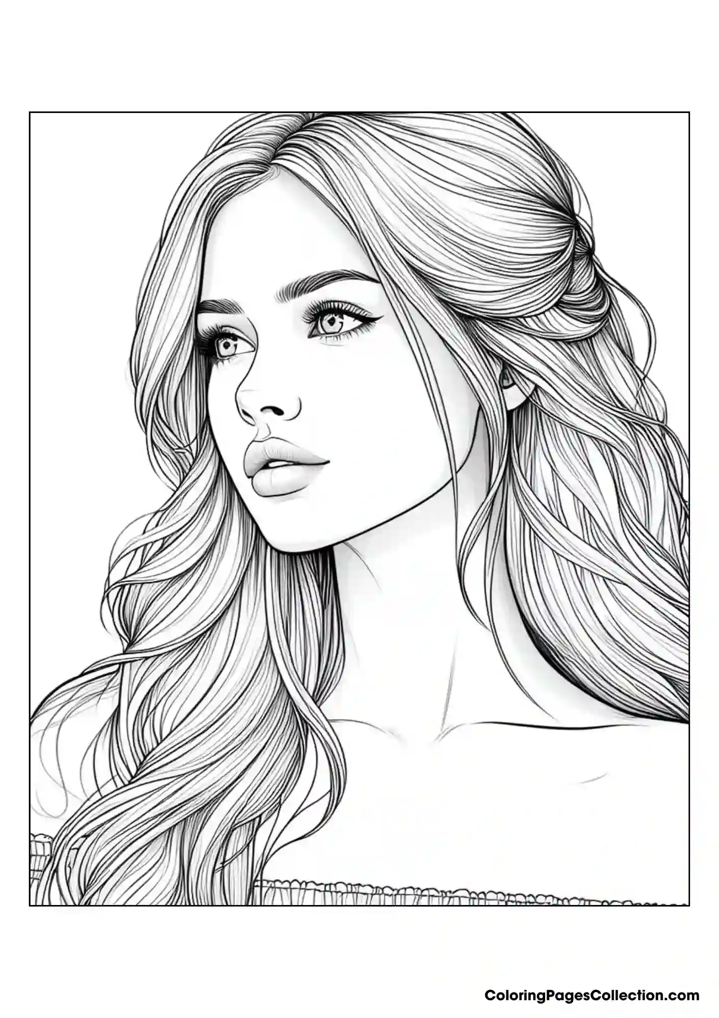 Face Realistic Girl Coloring Pages