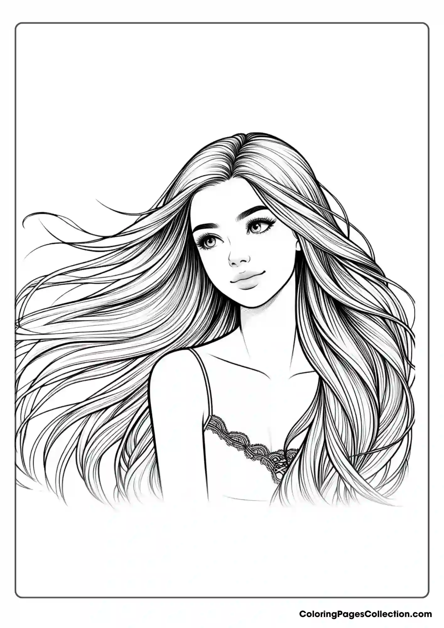 Face Realistic Girl Coloring Pages