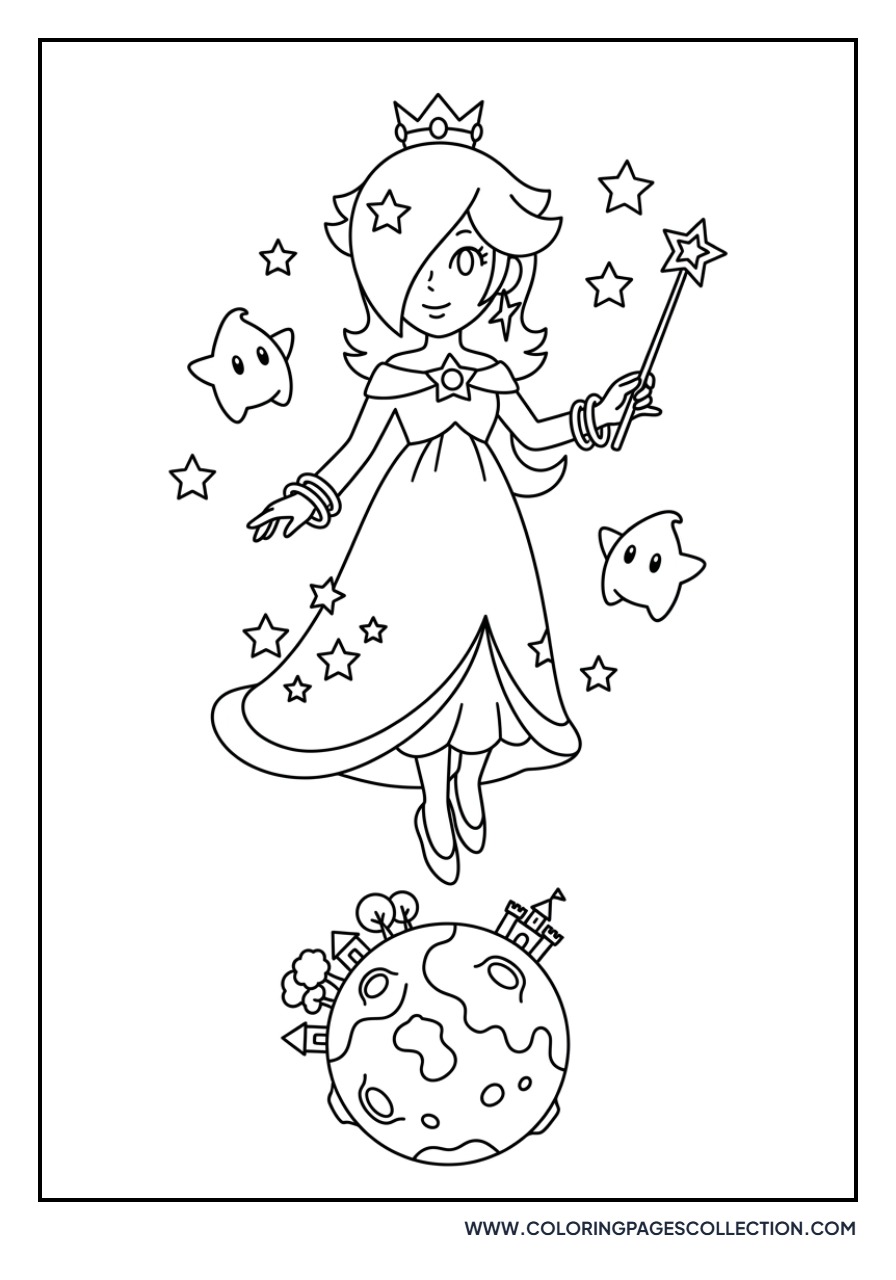Rosalina Floating over a Planet