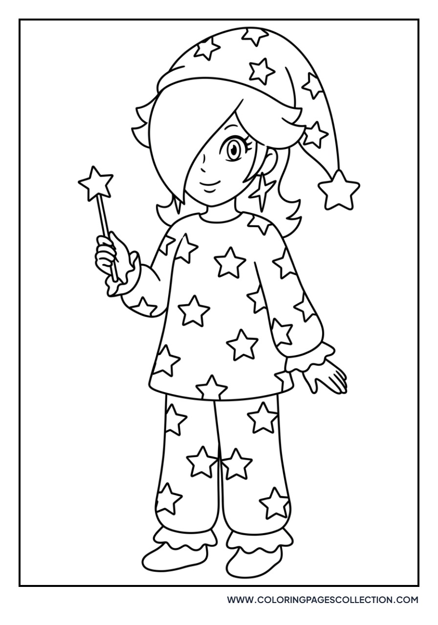 Rosalina in a Star-Themed Pajamas
