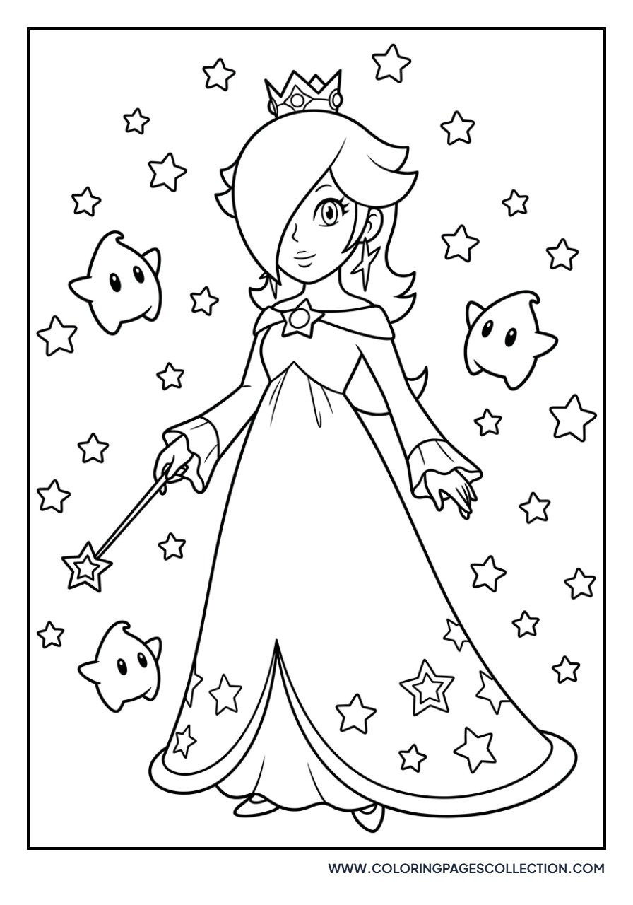 Rosalina on a Star Bits Rain