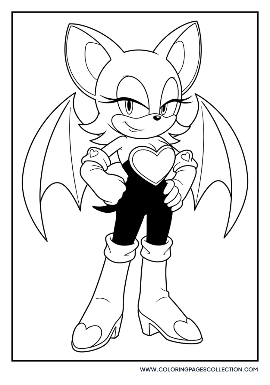 Rouge the Bat Coloring Page