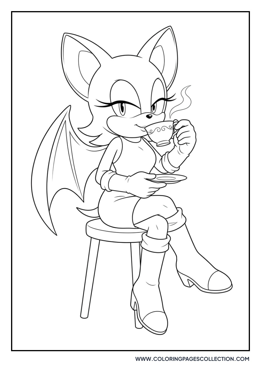 Rouge the Bat Drinking Tea