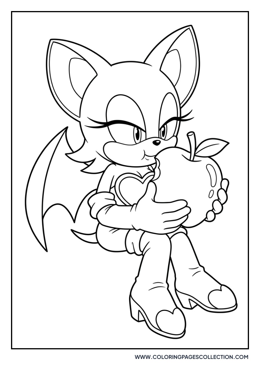 Rouge the Bat Eating an Apple
