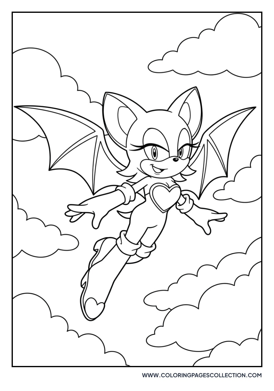 Rouge the Bat Flying through Clouds