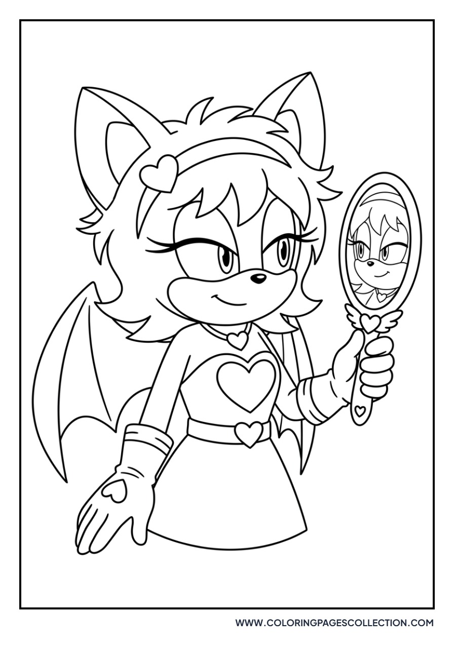 Rouge the Bat Holding a Mirror