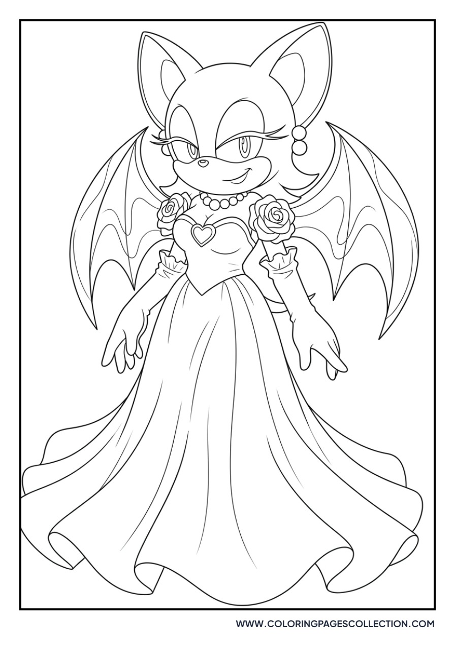 Rouge the Bat in a Classic Dress