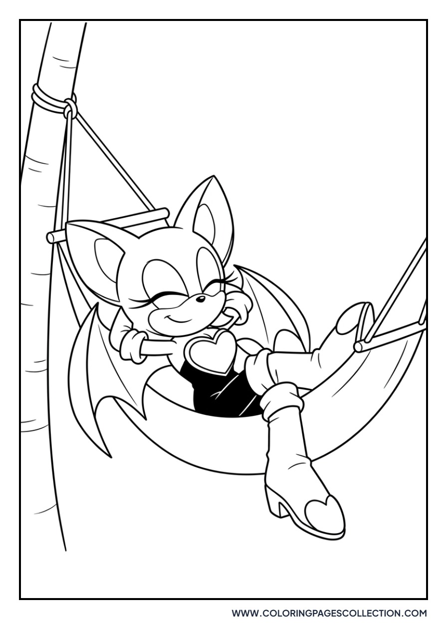 Rouge the Bat in a Hammock