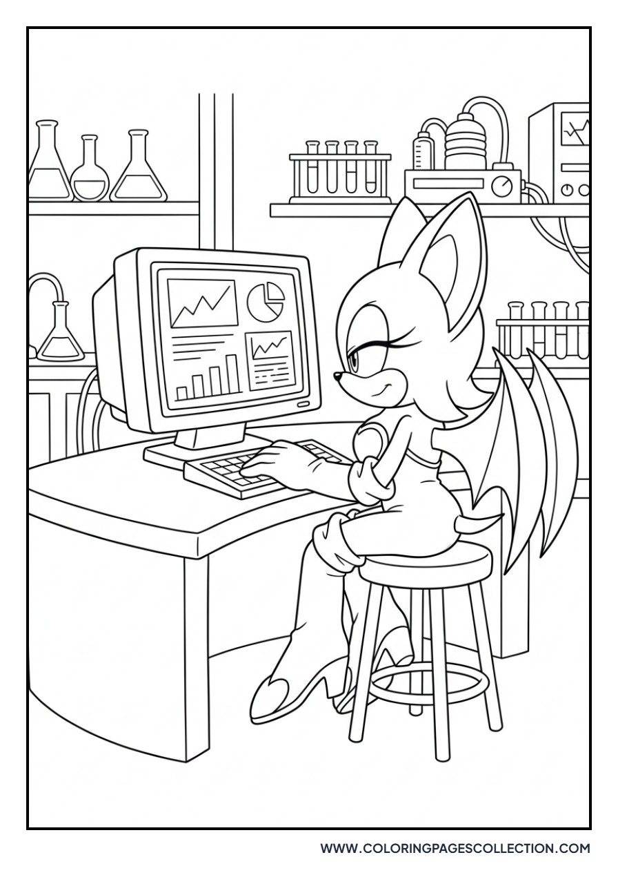 Rouge the Bat in a Lab