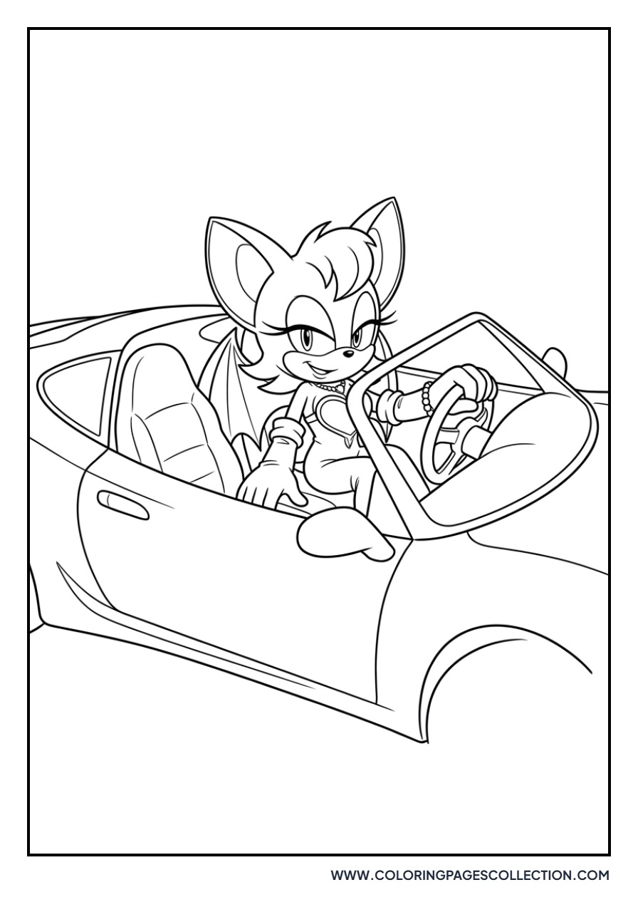 Rouge the Bat in a Sports Car