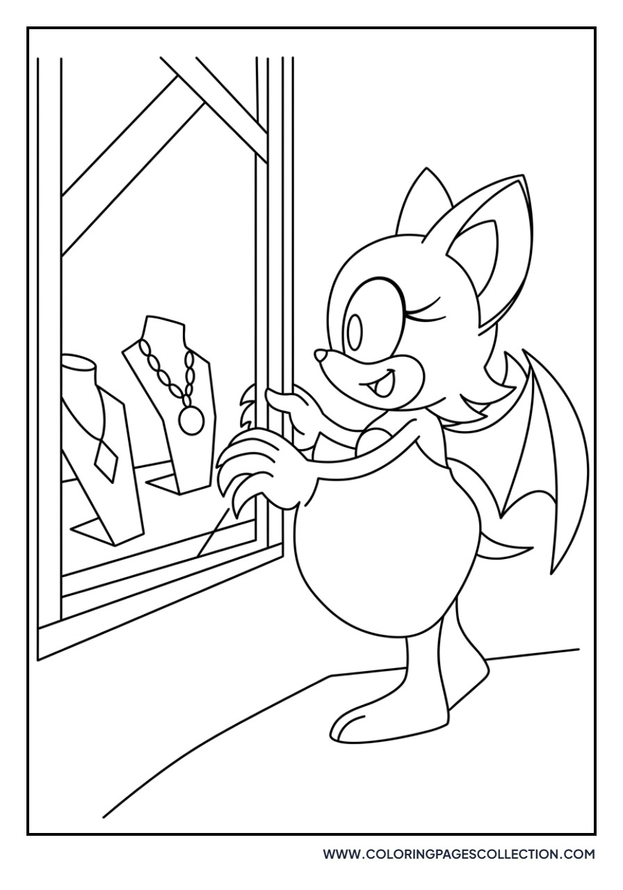 Rouge the Bat Near a Jewel Shop