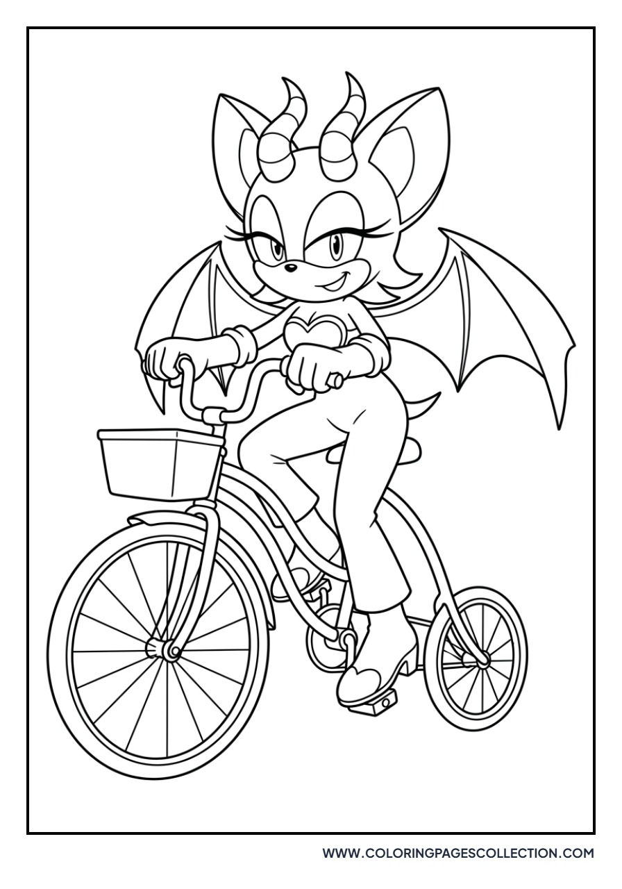 Rouge the Bat on a Bicycle