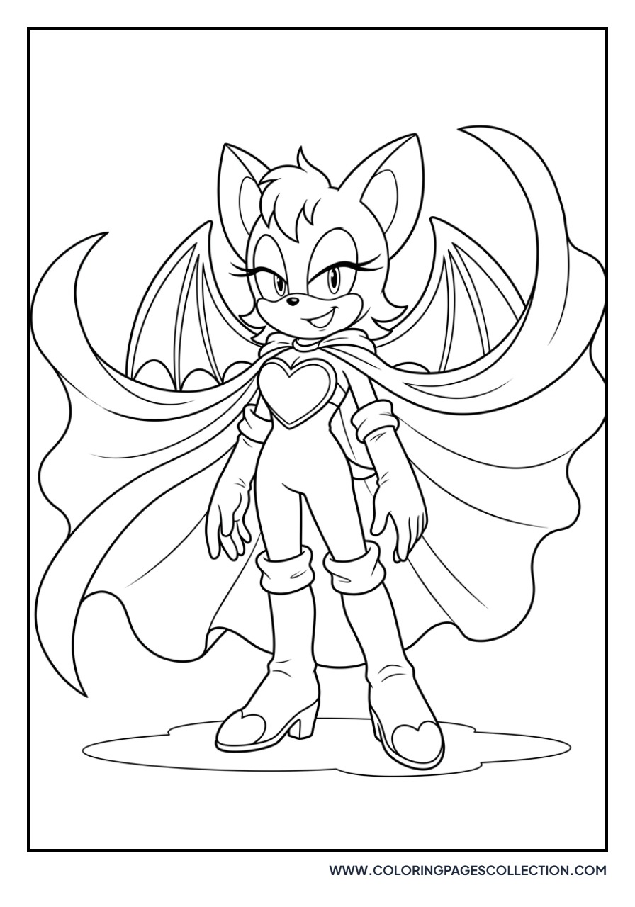 Rouge the Bat Wearing a Cape