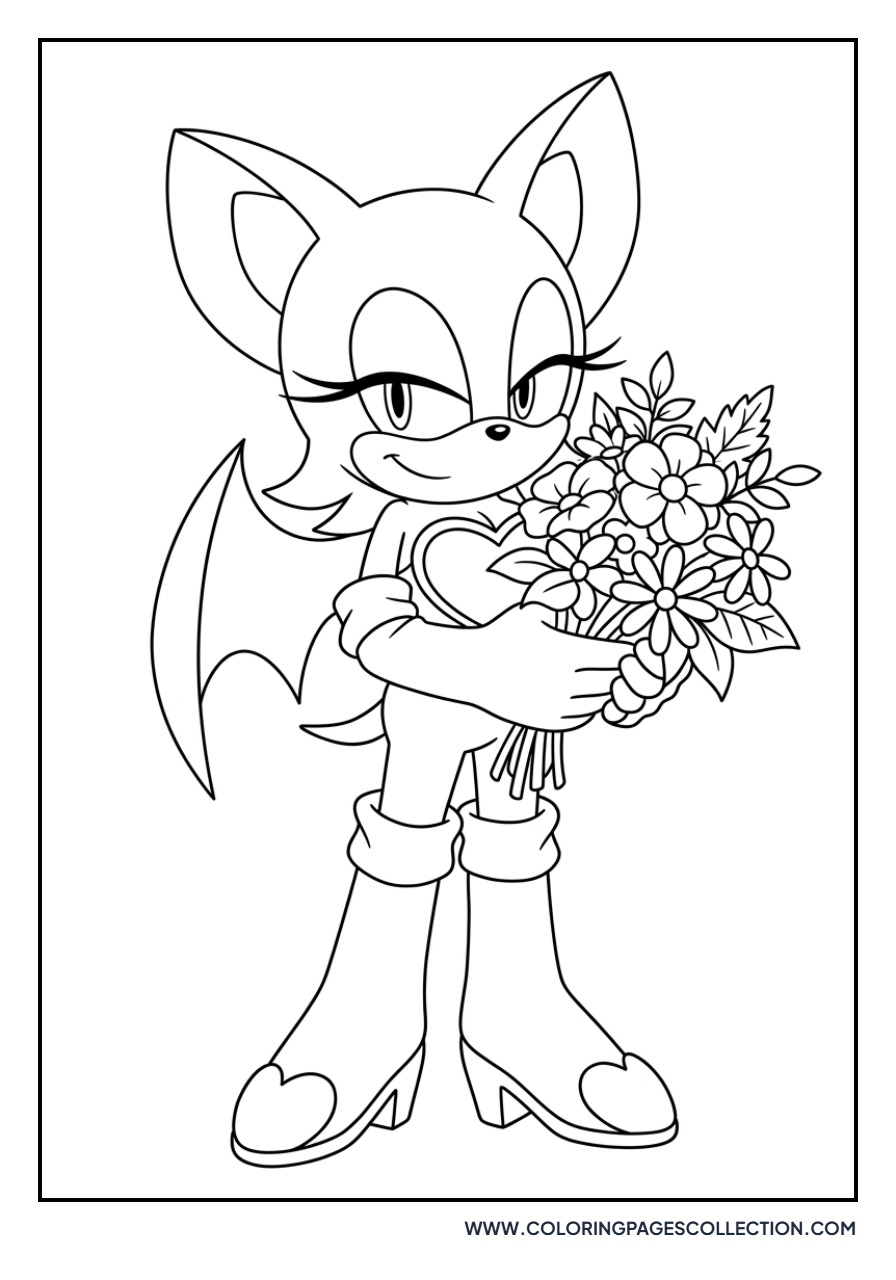 Rouge the Bat with a Bouquet