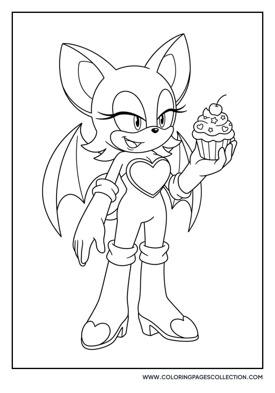 Rouge the Bat with a Cupcake