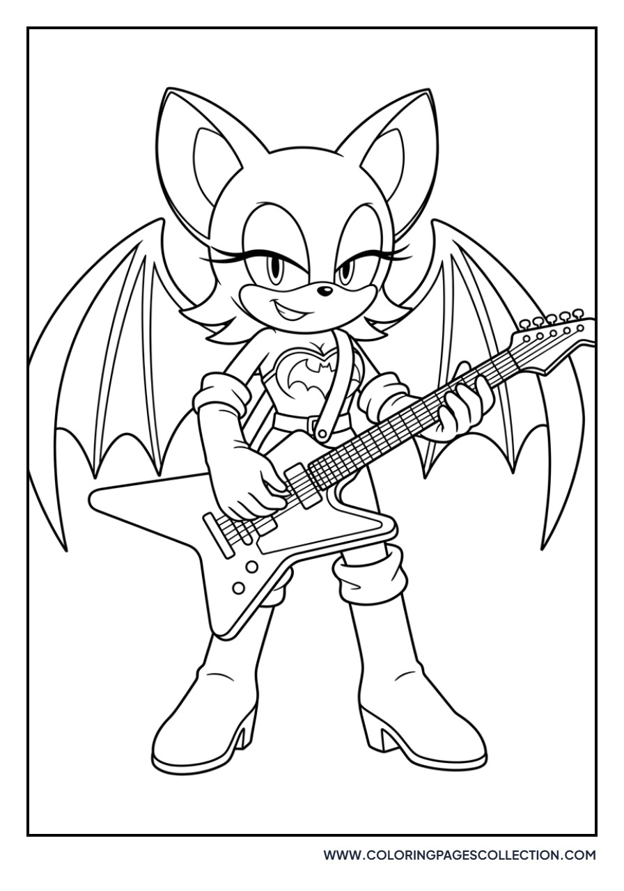 Rouge the Bat with a Guitar