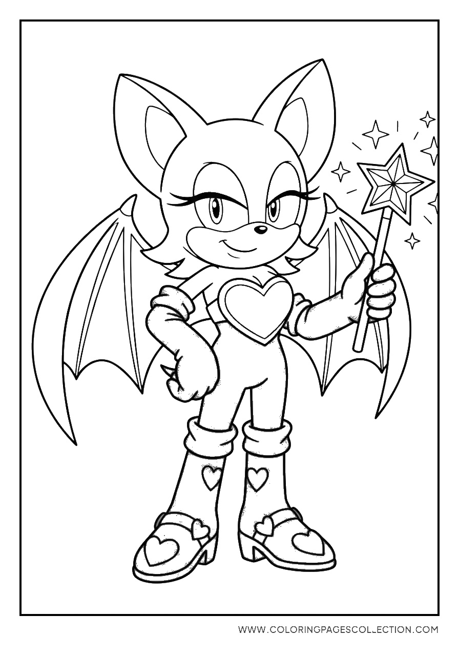 Rouge the Bat with a Magic Wand