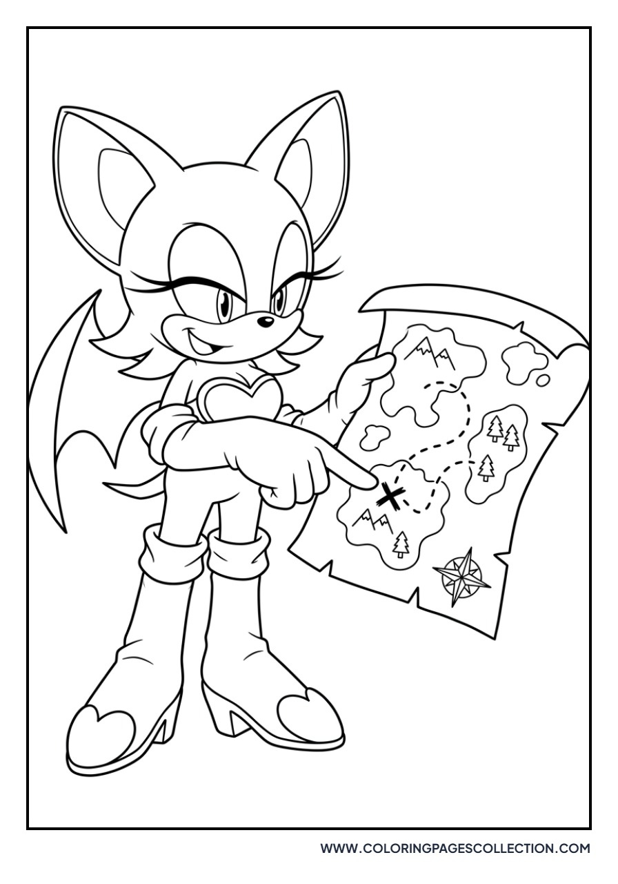Rouge the Bat with a Treasure Map