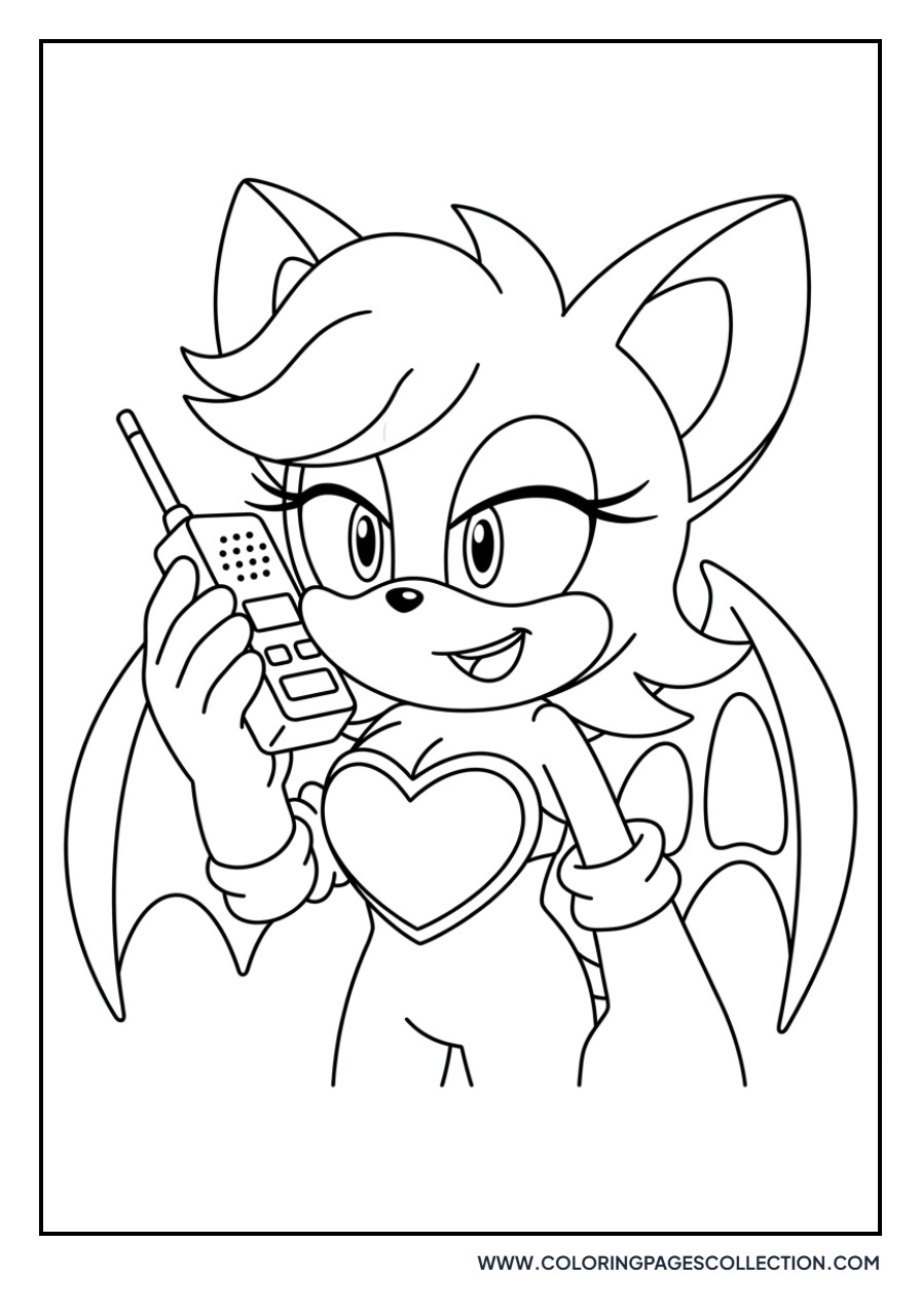 Rouge the Bat with a Walkie-Talkie
