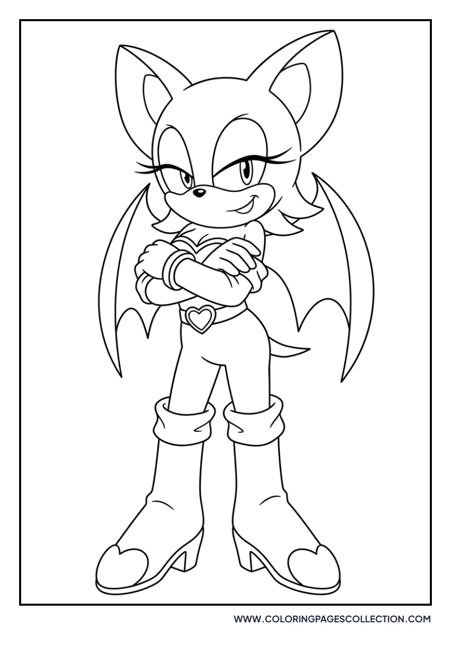Rouge the Bat with her Arms Crossed