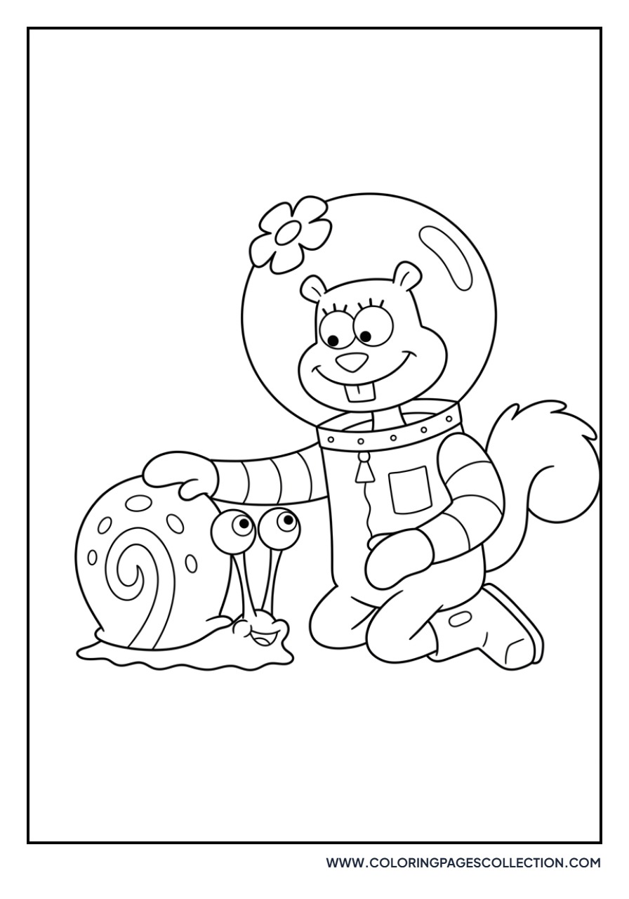 Sandy Cheeks and Gary