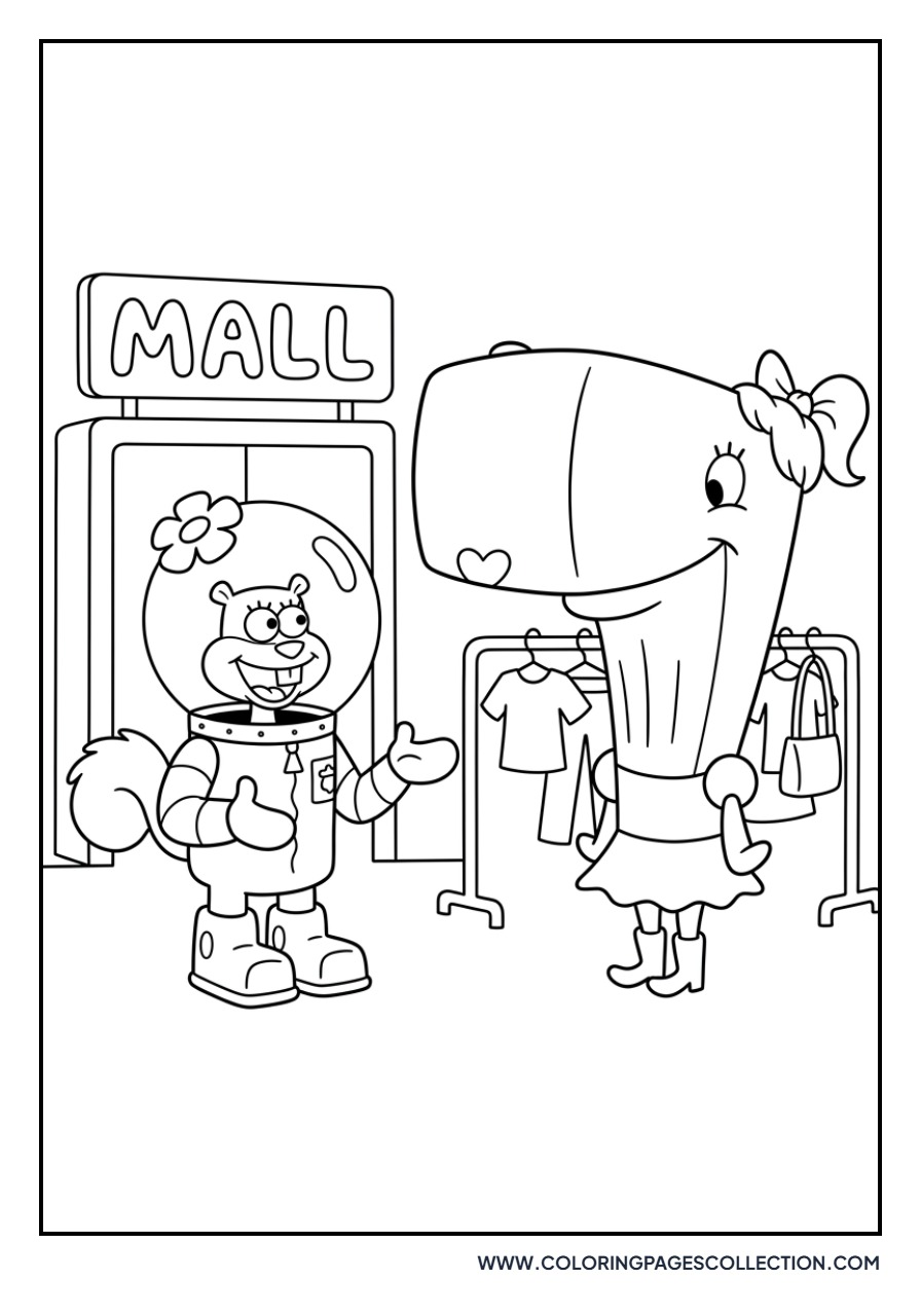 Sandy Cheeks and Pearl