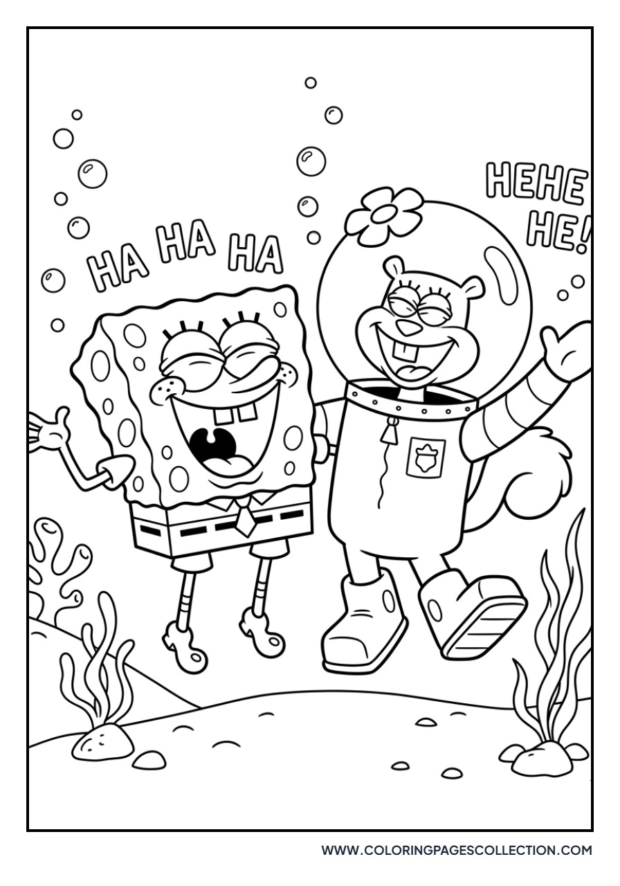 Sandy Cheeks and SpongeBob