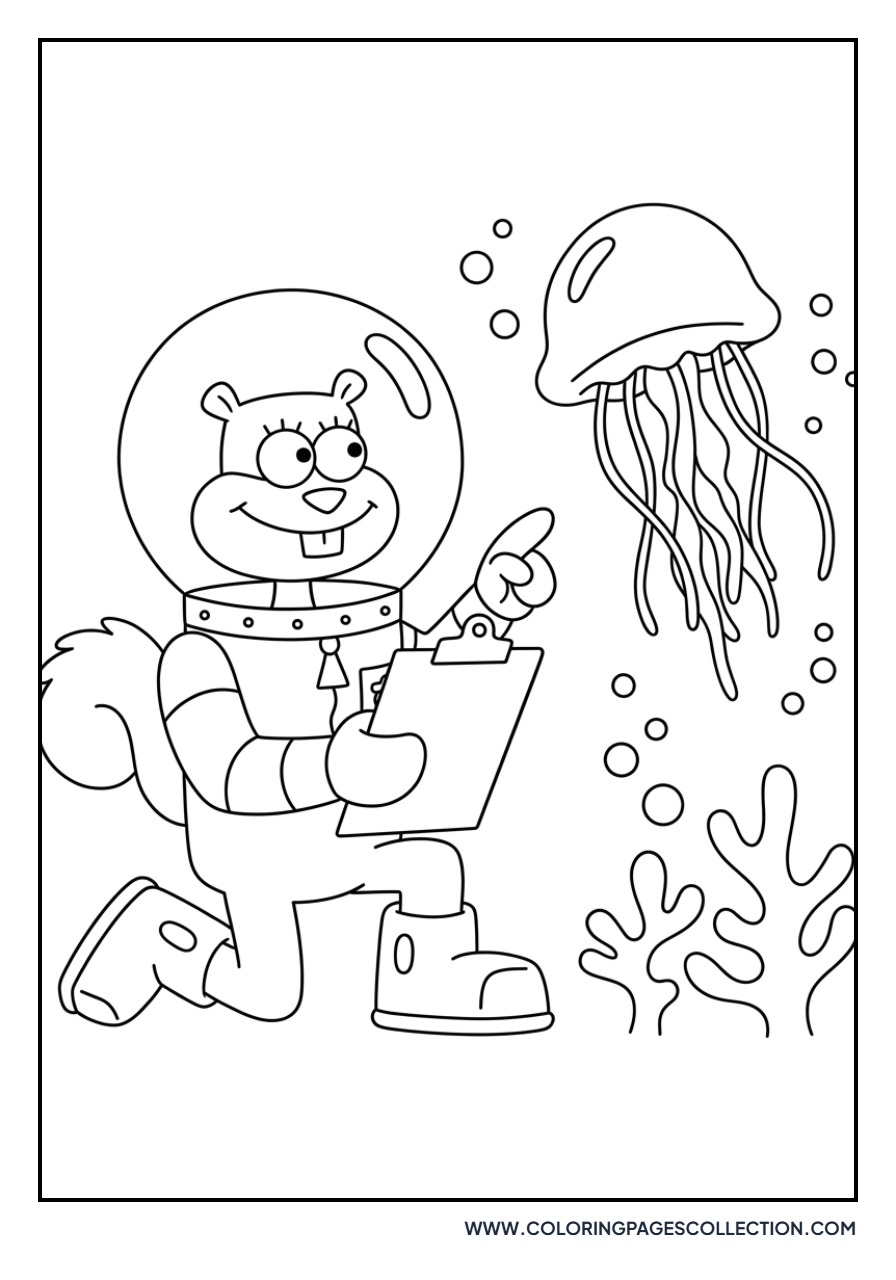 Sandy Cheeks and the Jellyfish