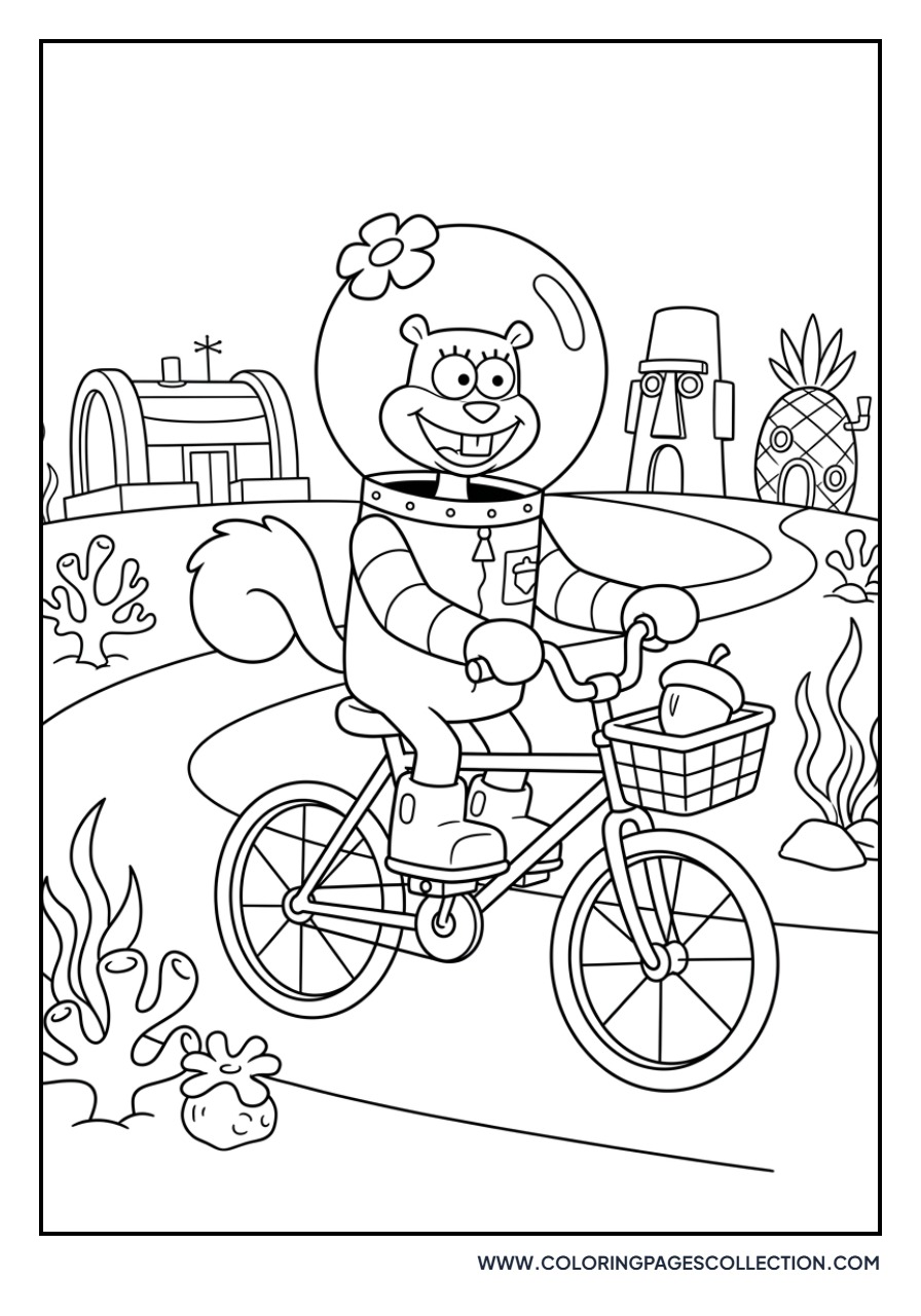 Sandy Cheeks Biking