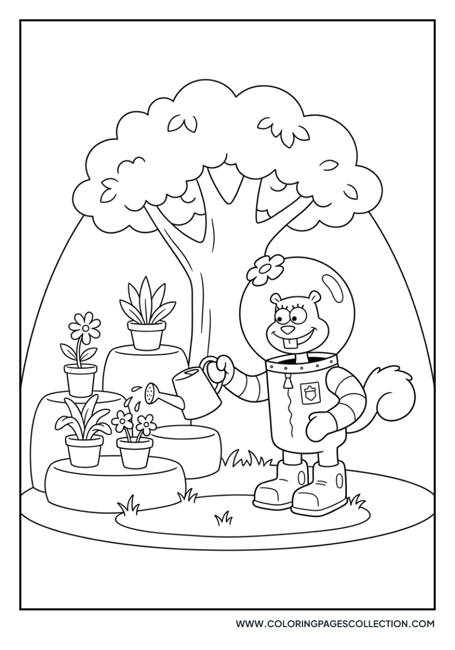 Sandy Cheeks Gardening
