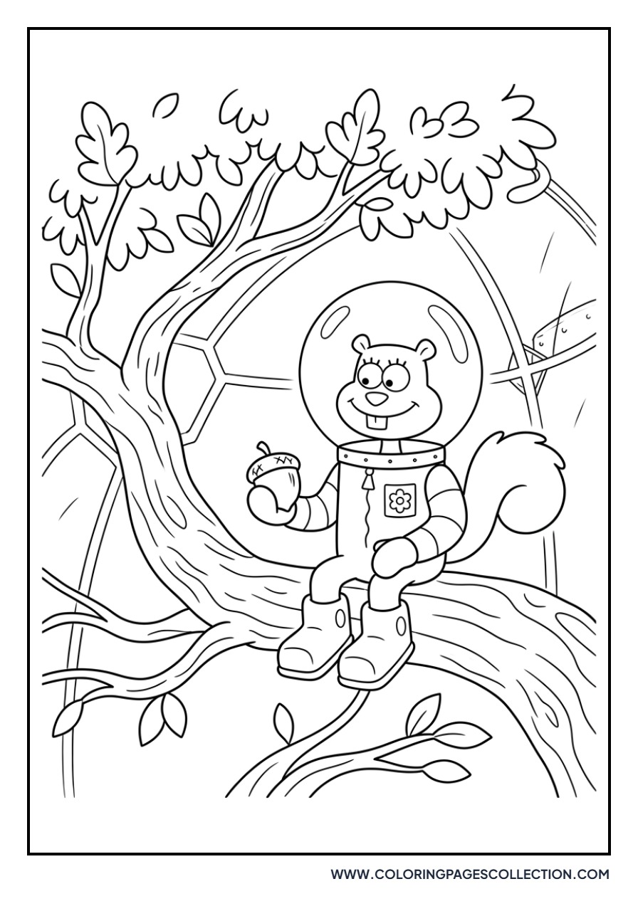 Sandy Cheeks in the Oak Tree