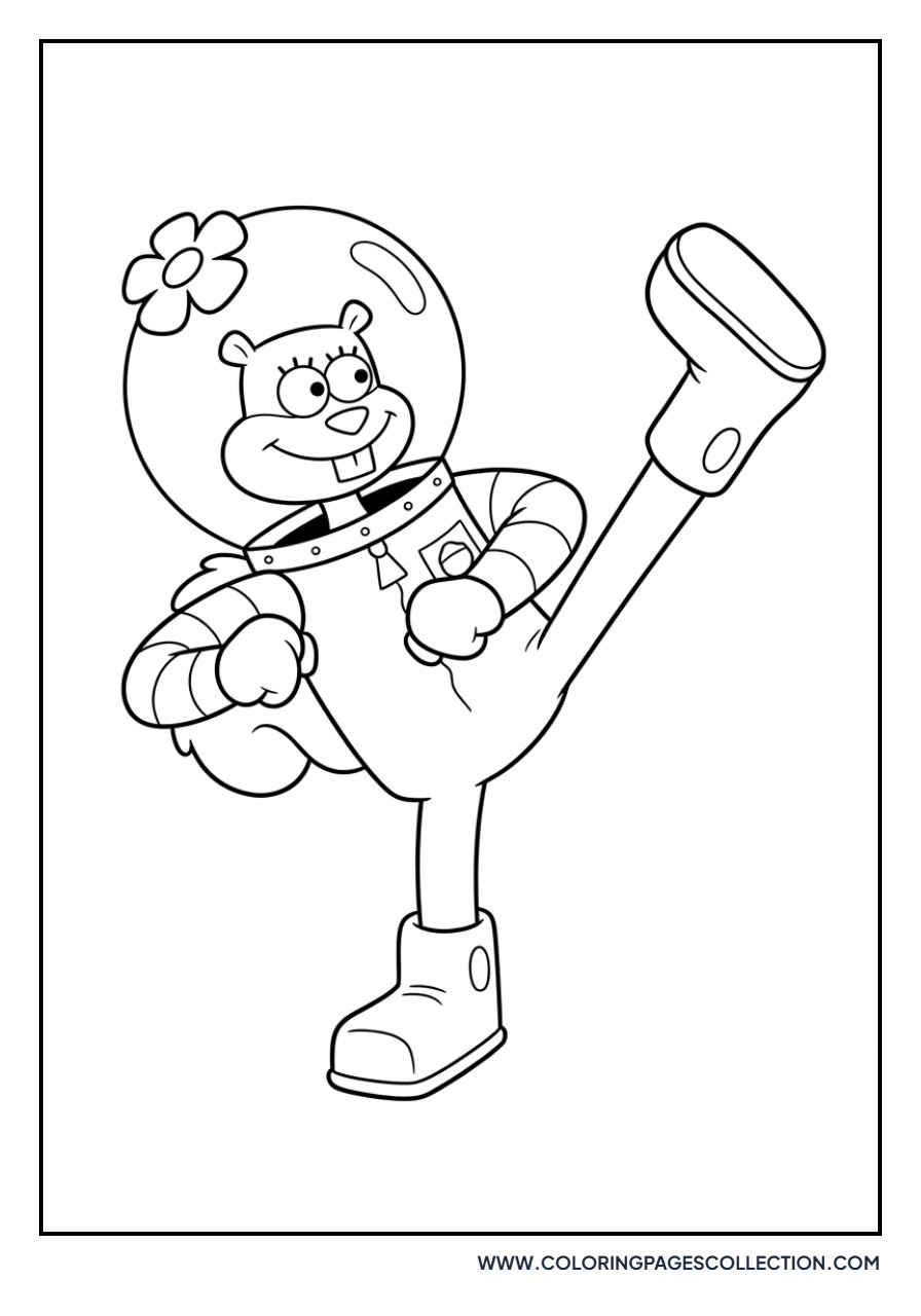 Sandy Cheeks Karate Kick