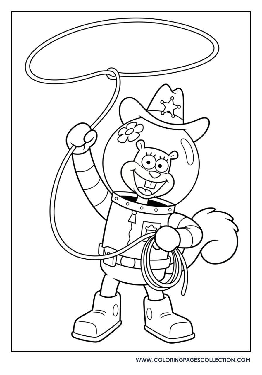Sandy Cheeks Lassoing