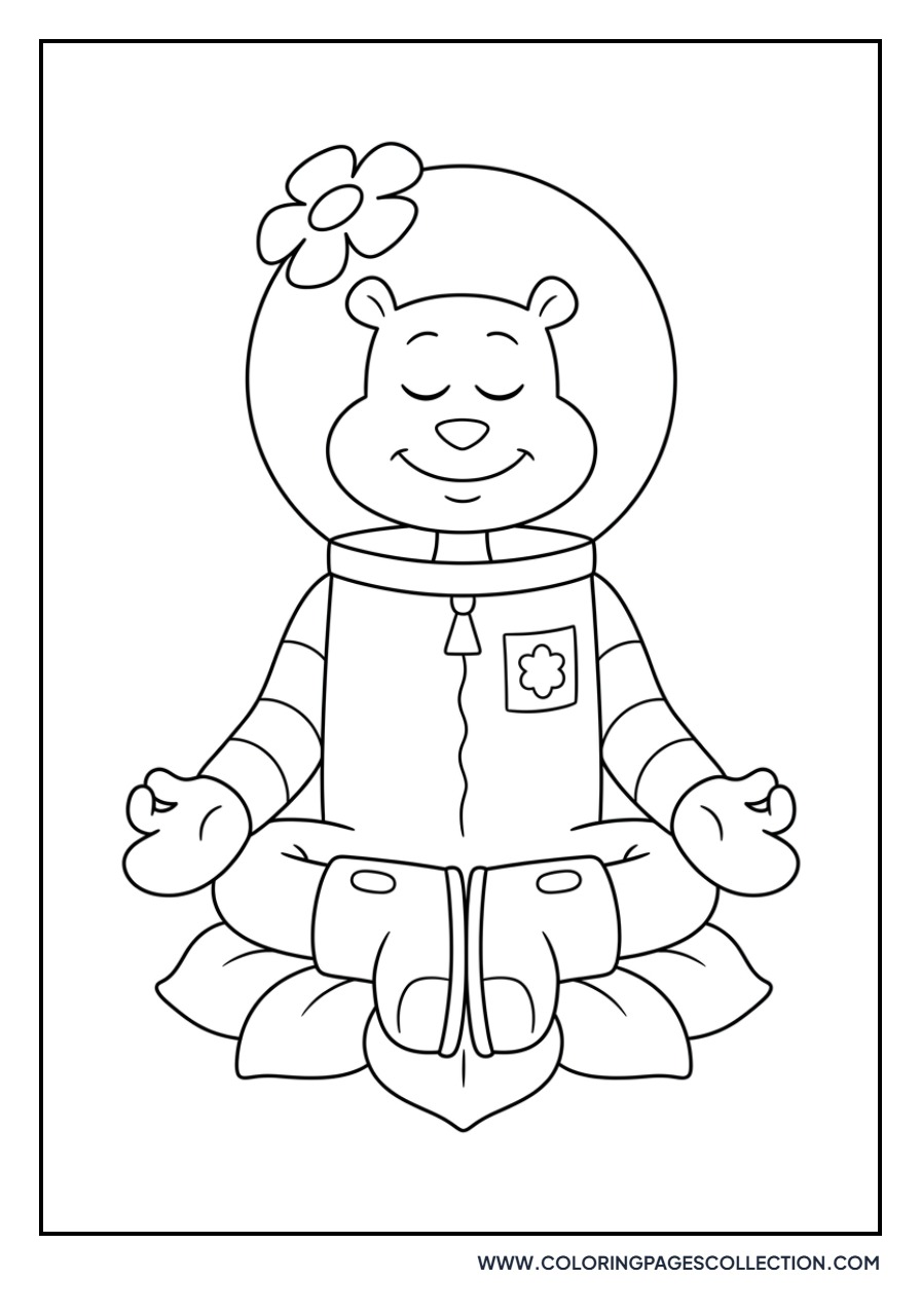 Sandy Cheeks Meditating